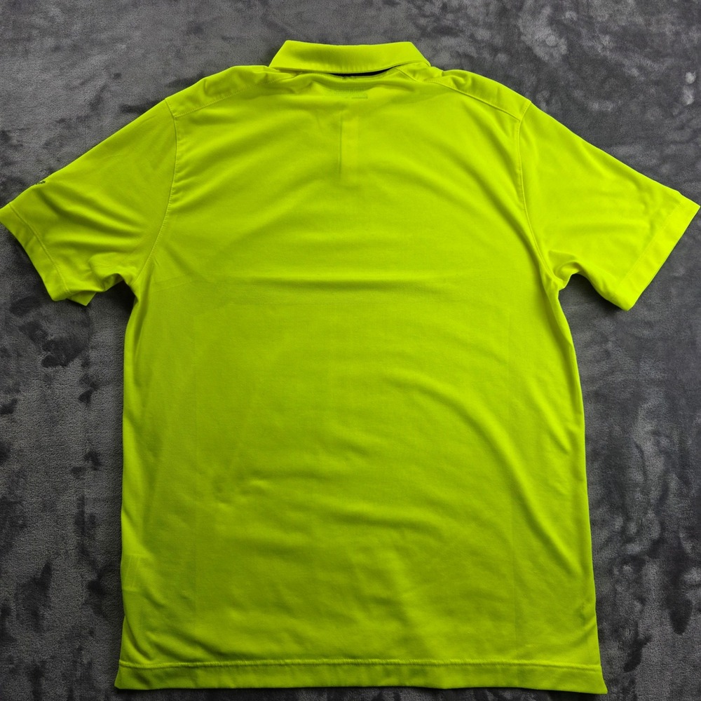 Nike Golf Polo Shirt Mens Large Lime Green Dri-FIT Tour Performance Rugby Logo - Picture 5 of 10